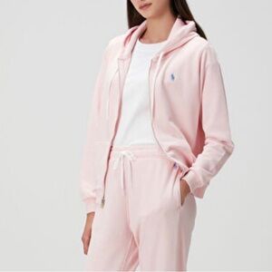 Ralph Lauren Light Pink Zip-Up Hoodie